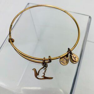 Alex and Ani Gold Dove of Peace Charm Bracelet - Expands 2"- 3.5"